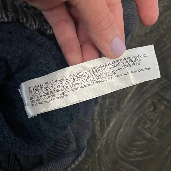 Zara Dark Blue Cable Knit Sweater - Picture 3 of 4